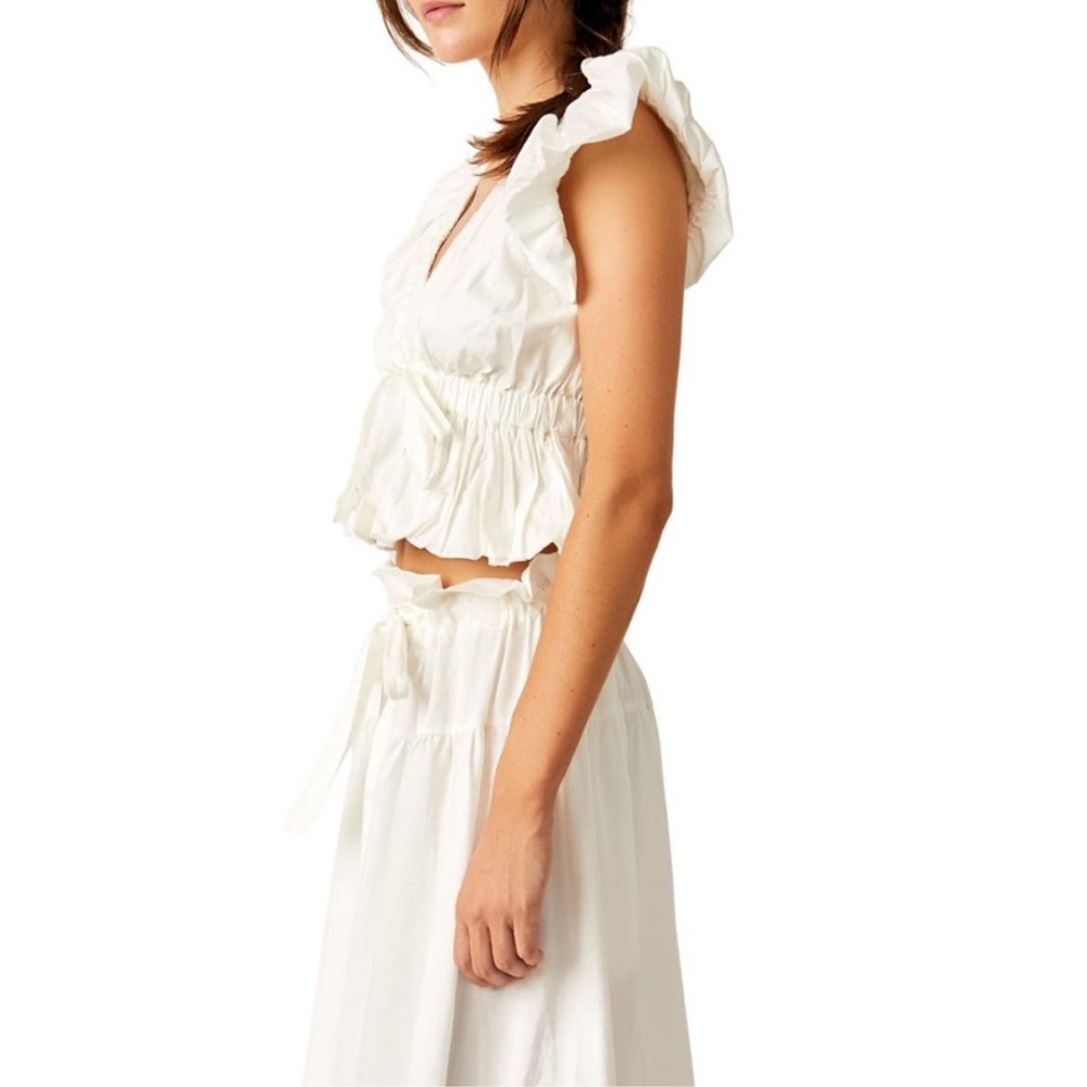 NWT XSM Free People “BRING the BUBBLE& FAVE PART” TieWaistTop & PoplinMaxi SET💕 - Picture 8 of 10